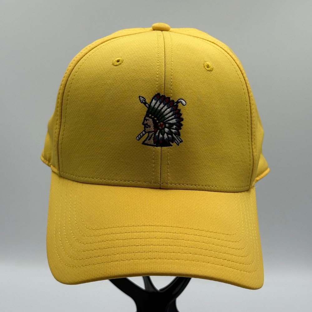 Ahead Performance Baseball Cap Mens Adjustable Yellow Chief Golf‎ Logo Hat OSFM